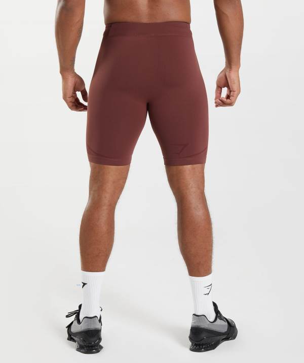 Panske Šortky Gymshark 315 Seamless 1/2 Ruzove Hnede / Bordove | FA8764301
